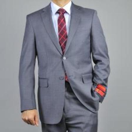 Authentic Mantoni Brand Men's Charcoal Grey 2-button Classic Suit - High End Suits - High Quality Suits mensusa