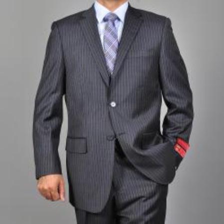 Authentic Mantoni Brand Men's Charcoal Grey 2-button Suit - High End Suits - High Quality Suits mensusa