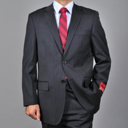 Authentic Mantoni Brand Men's Dark Charcoal Grey 2-button Suit - High End Suits - High Quality Suits mensusa