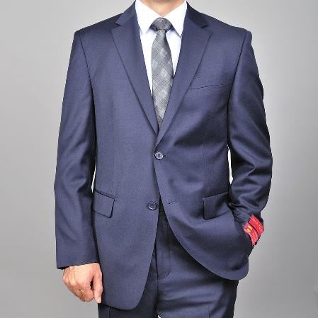 Authentic Mantoni Brand Men's Dark Navy Blue Suit For Men 2-button Suit - High End Suits - High Quality Suits mensusa