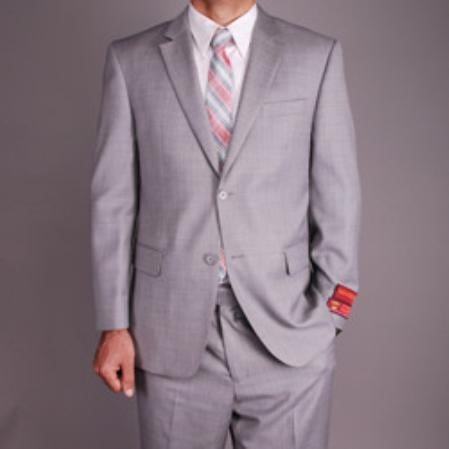 Authentic Mantoni Brand Men's Light Grey 2-button Suit - High End Suits - High Quality Suits mensusa