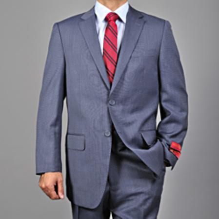 Authentic Mantoni Brand Men's patterned Blue 2-button Suit - High End Suits - High Quality Suits mensusa