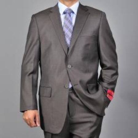 Authentic Mantoni Brand Men's patterned Brown 2-button Suit - High End Suits - High Quality Suits mensusa