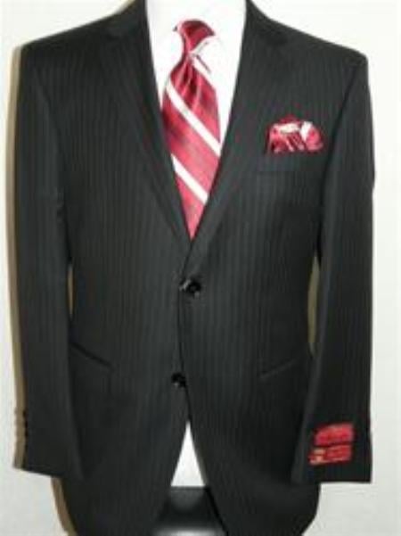 Authentic Mantoni Brand Pin Stripe ~ Pinstripe Suit By - High End Suits - High Quality Suits mensusa