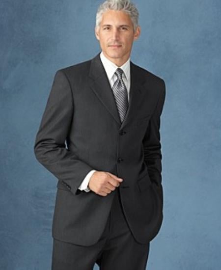 Available In 2 Or 3 Buttons Style Regular Classic Cut Dark Charcolal Gray 2 Side Vented SUPER 150 WOOL Cheap Priced Business Suits Clearance Sale - mensusa