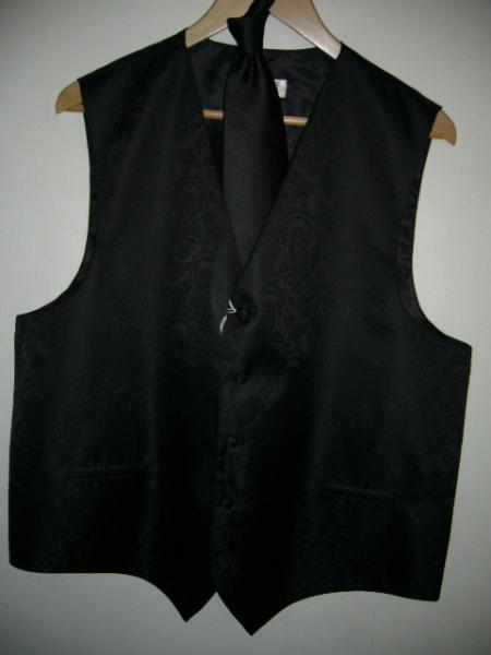 BLACK DRESS TUXEDO WEDDING Vest ~ Waistcoat ~ mensusa