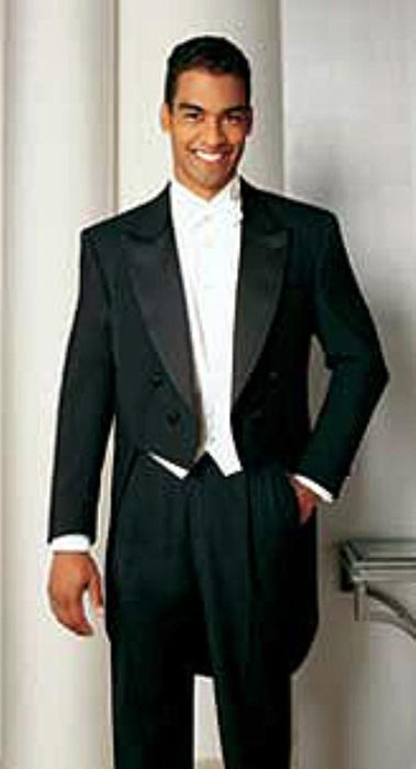 Basic Full Dress Black Tailcoat with Peak Lapel Tuxedo Jacket with the tail suit mensusa