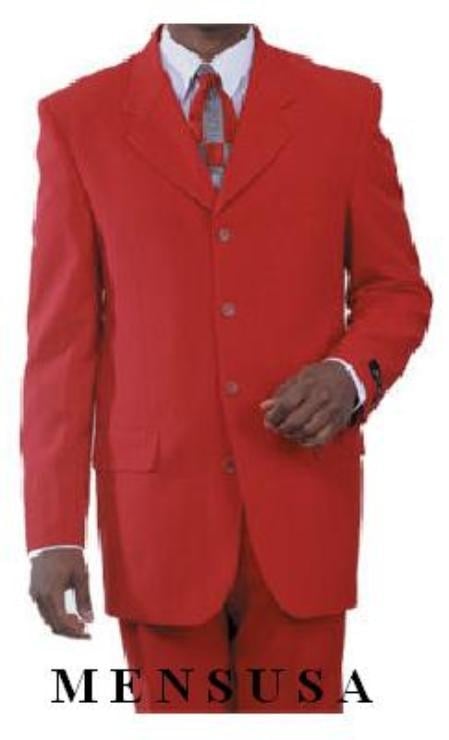 Beautiful Men's Red Fashion Dress With Nice Cut Smooth Soft Fabric Available in 2 or 3 Buttons Style Regular Classic Cut mensusa