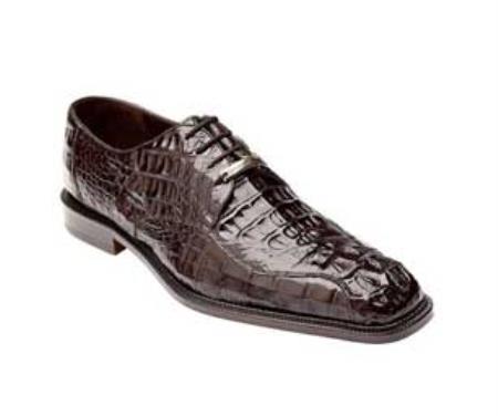 Brown Dress Shoe Authentic Genuine Skin Italian Chapo - Brown caiman ~ World Best Alligator ~ Gator Skin