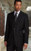 Black 2pc Two Buttons Side Vented Pinstripe Suit Classic Relax Fit Pleated Pants 19 Inch Bottom mensusa