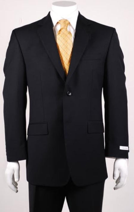 Black Modern Fit Suits 2 Button Vented without pleat flat front Pants 2 Piece Suits - Two piece Business suits mensusa