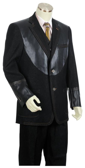 Men's Button Fastener Black Zoot Suit