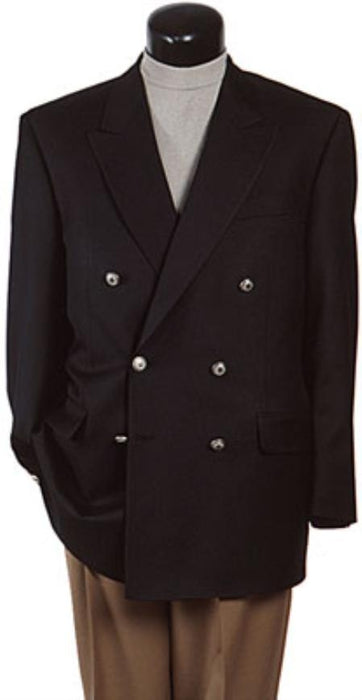 Black Six Button Double Breasted Suits Blazer Jacket Coat mensusa