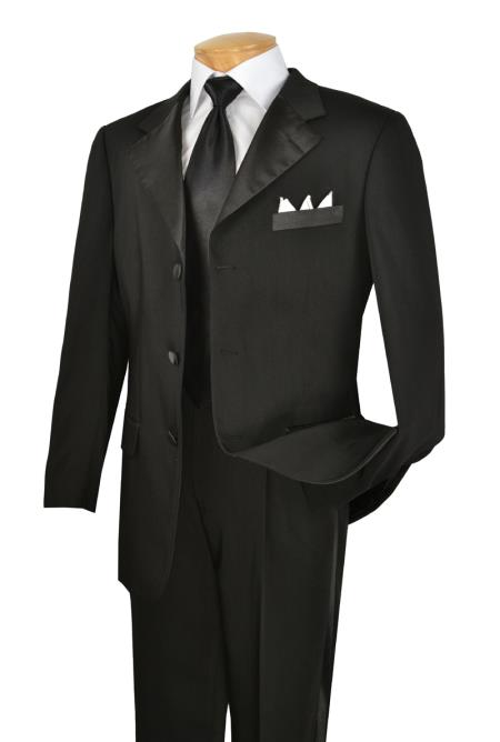 Big and Tall Tuxedo Mens Black 3 Button Year Round Tuxedo Big and tall Extra Long sizes Available Collection