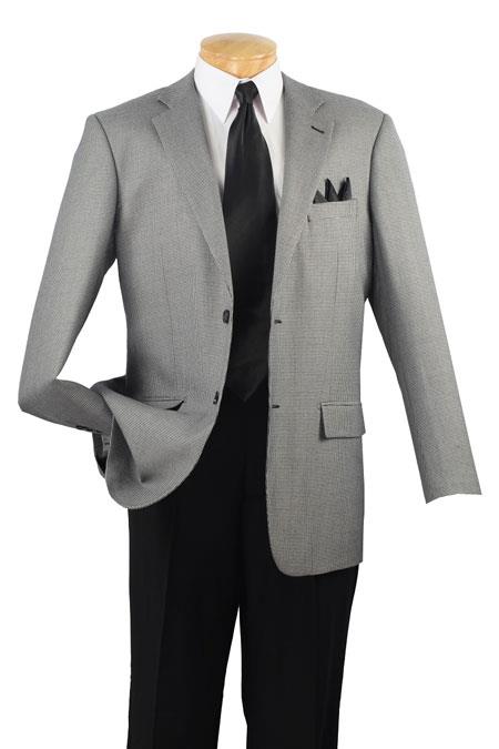 Men's 100% Luxurious Wool Sport Coat Black houndstooth checkered