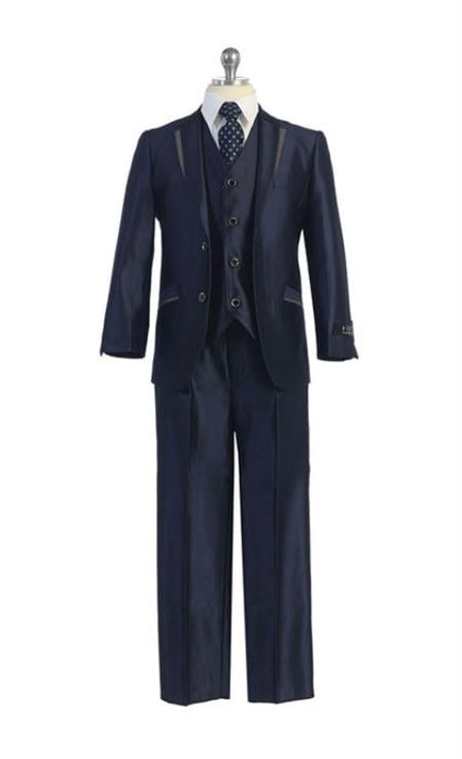 Boys Kids Sizes Tuxedo Suit Dark Navy Suit Perfect for toddler Suit wedding attire outfits With Pant