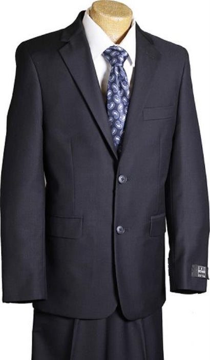 Boy's Dark Navy 2 Button Kids Sizes Designer Suit Perfect for toddler Suit wedding attire outfits Dark Blue Suit