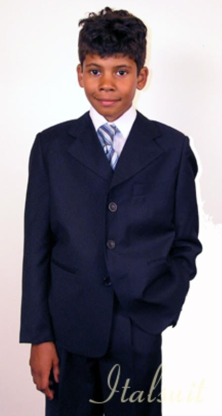 Boys Suits Super 150's Italian poly~rayon Navy Suit For Kids mensusa