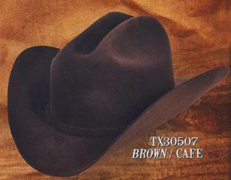 Tejana Cowboy Western Hat 4X Felt Hats Brown