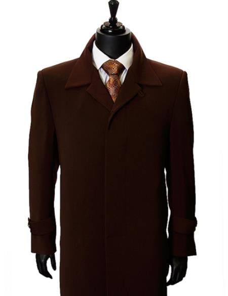 100% Plush MicroFiber Brown Top Coat for Men