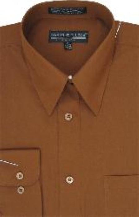 Brown Men's Dress Cheap Priced Shirt Online Sale mensusa