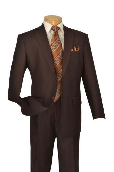 Brown 2 Button Men's Suits 2 Piece Italian Cut