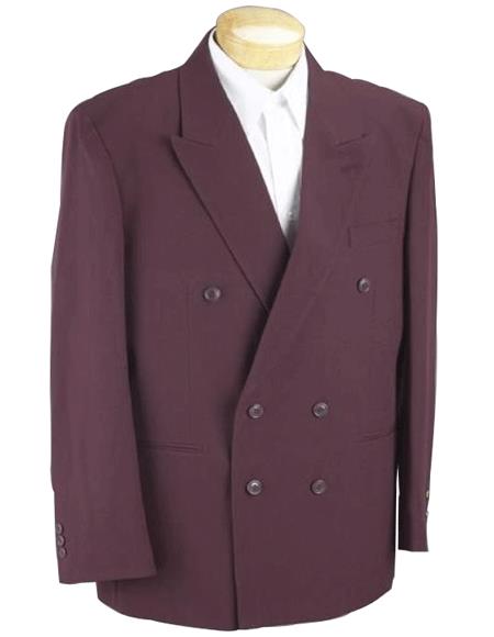 Burgundy Double Breasted Suits 2pc rayon Men's SHARP Classic fit Suits mensusa