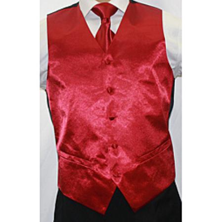 Burgundy v-neck Flexible vest 3-piece Dress Tuxedo - Men's Neck Ties - Mens Dress Tie - Trendy Mens Ties mensusa