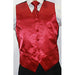 Burgundy v-neck Flexible vest 3-piece Dress Tuxedo - Men's Neck Ties - Mens Dress Tie - Trendy Mens Ties mensusa