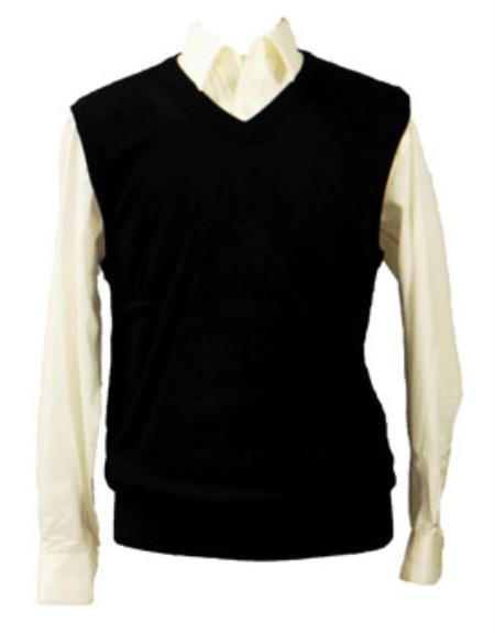 Men's 100% Acrylic Light Weight Casual Wear Black Solid Sweater set Available in Mens Big And Tall Sweaters Sizes