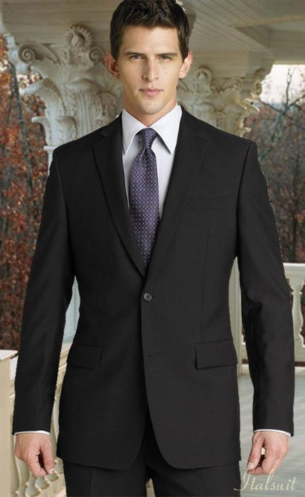 Charcoal 2 Button Super 150's 2pc Wool Suit with Hand Pick Stitch Suit mensusa