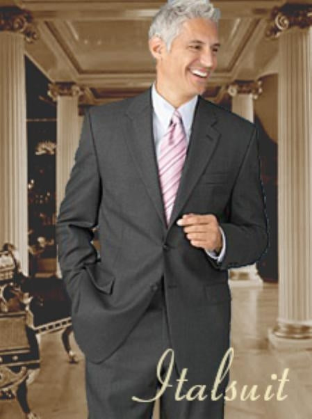 Charcoal 2 Button Wool 2pc Suit Super 150's with Hand Pick Stitch Suit mensusa