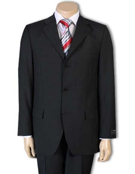 Cheap Priced Men's Dress Suit For Sale 3 or 4 Button Style Jet Black Light Weight On Sale - mensusa