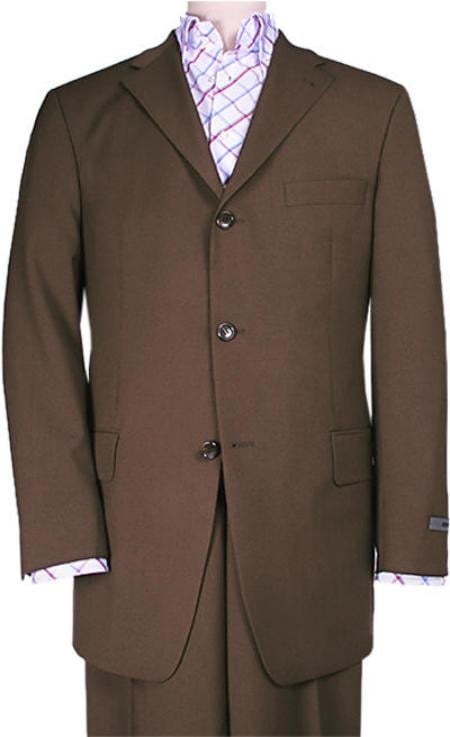 Three-Button-Brown-Wool-Suit