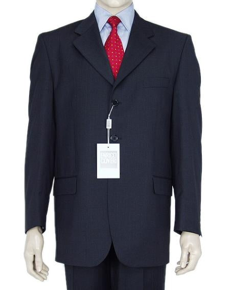 Classic Dark Navy Blue Suit For Men 3 Button Business Cheap Priced Business Suits Clearance Sale W/Double Vent Jacket Super 140'S - mensusa