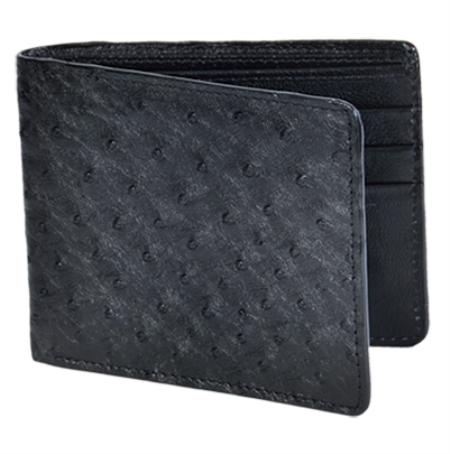 Men's Genuine Exotic Animal Skin Wallet ~ billetera ~ CARTERAS Black Genuine Ostrich Card Holder Wallet