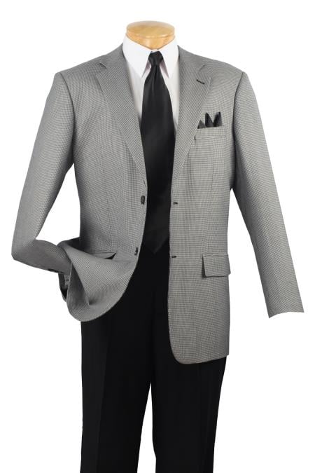 Men's Wool Sport Coat Black Hounds Tooth