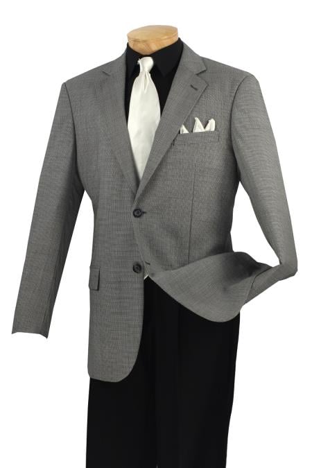 Men's Wool Sport Coat Black Birdseye