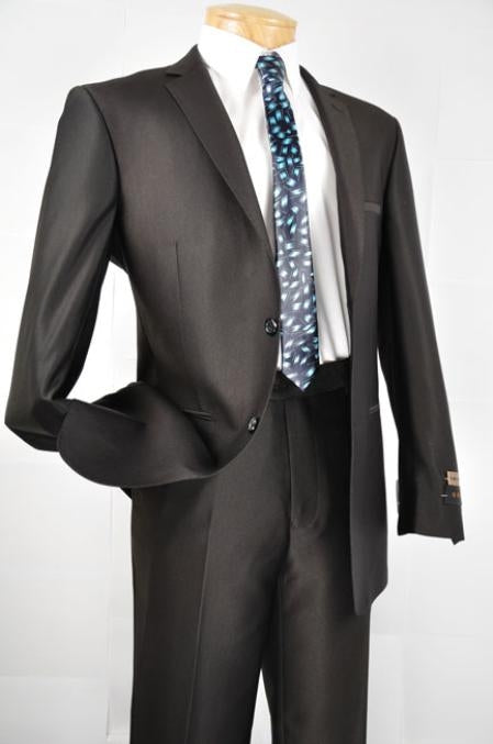 Men's Black 2 Button Slim Fit Cheap Priced Business Suits Clearance Sale