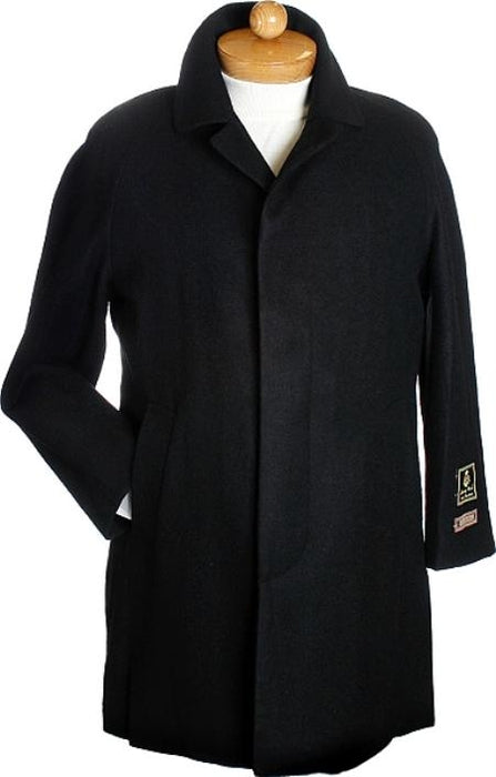 Men's Overcoat Black Hidden button Men's Dress Coat & Cashmere Jacket Overcoat ~ Long Men's Dress Topcoat - Winter coat