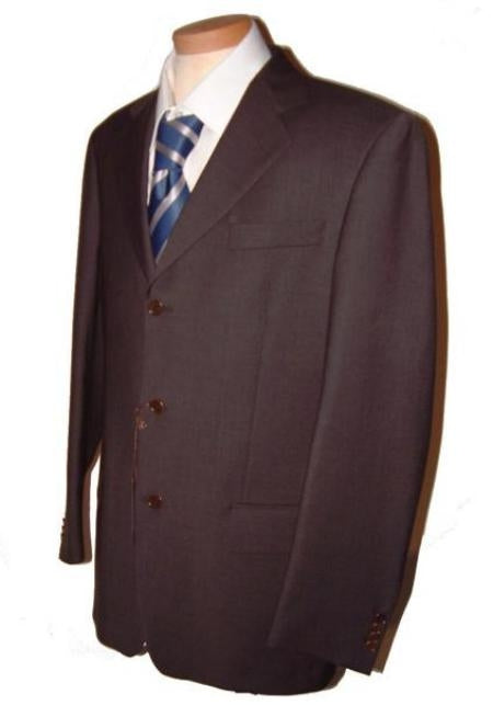 Dark CoCo Brown Men's Discount Dress Available In 2 Or Three ~ 3 Buttons Style Regular Classic Cut Cheap Priced Business Suits Clearance Sale For Men - mensusa