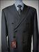 Dark Grey Double Breasted Suits peak lapel wool front With Side Vent Jacket Pleated Pants suit mensusa