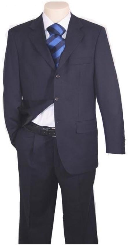 Dark Navy Blue Suit For Men Super 120's Available in 2 or 3 Buttons Style Regular Classic Cut - mensusa