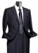 Dark Navy Wide Pinstripe 2 Button Men's Suit - Dark Blue Suit mensusa