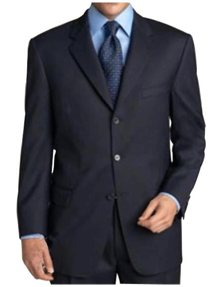 Deal Dark Navy Blue Suit For Men Suit features classic three button 100% sophisticated Wool - mensusa