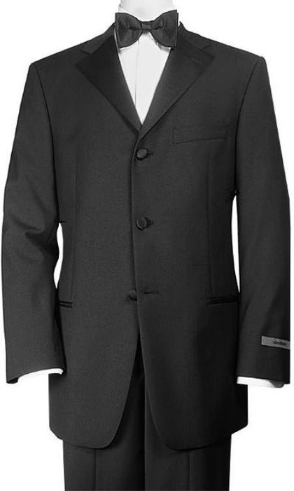 Designer 3 Button Super 110's Light Weight Soft Poly~Rayon Tuxedo Jacket + Pants + Shirt + Bow tie - mensusa