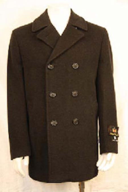 Men's Dress Coat Double Breasted Designer Men's Wool Men's Peacoat Sale Black