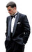 Elegant luxurious Plain back Black 1 Button shawl collar Tuxedo Side Vents No Pleated Pants mensusa