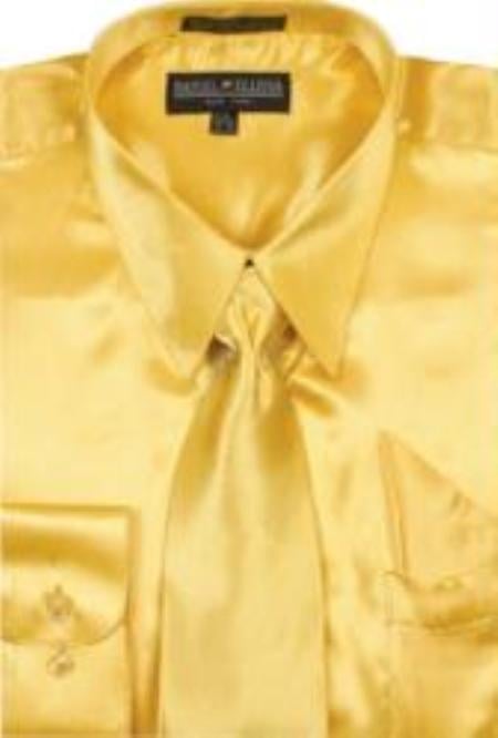 Fashion Cheap Priced Sale Gold Shiny Silky Satin Men's DressCheap Priced Shirt Online Sale mensusa