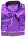 Fashion Cheap Priced Sale Men's New Purple Satin Dress Shirt Combinations Set Tie Combo Shirts Men's Dress Shirt mensusa